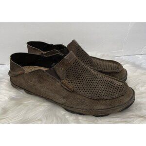 Olukai Moloa Kohana Casual Shoes Men’s Size 9 Leather Slip‎ On Loafer Brown